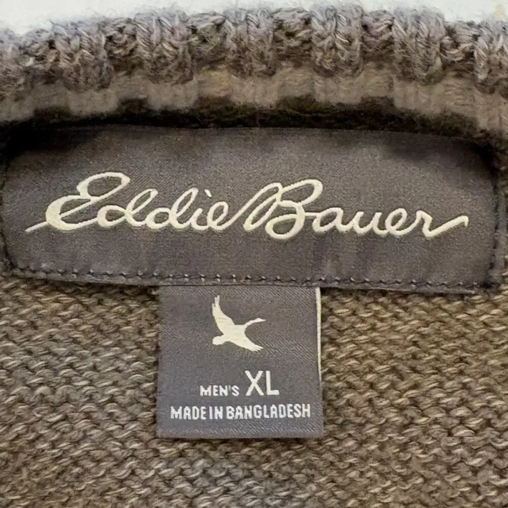 Eddie Bauer Sweater Mens Size XL Brown Knit Crewneck Pullover Classic 90s Y2K - Picture 3 of 8